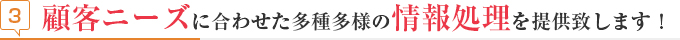 見出し 顧客ニーズに合わせた情報処理を代行致します！
